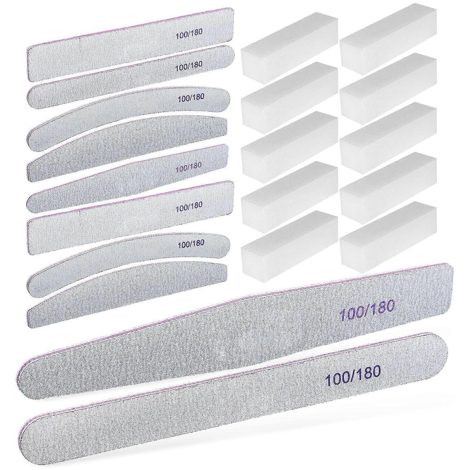 20pcs Nail Buffer Blocks and Sponge Nail Files Multi Shape Kit for SalonQuality Manicure Pedicure