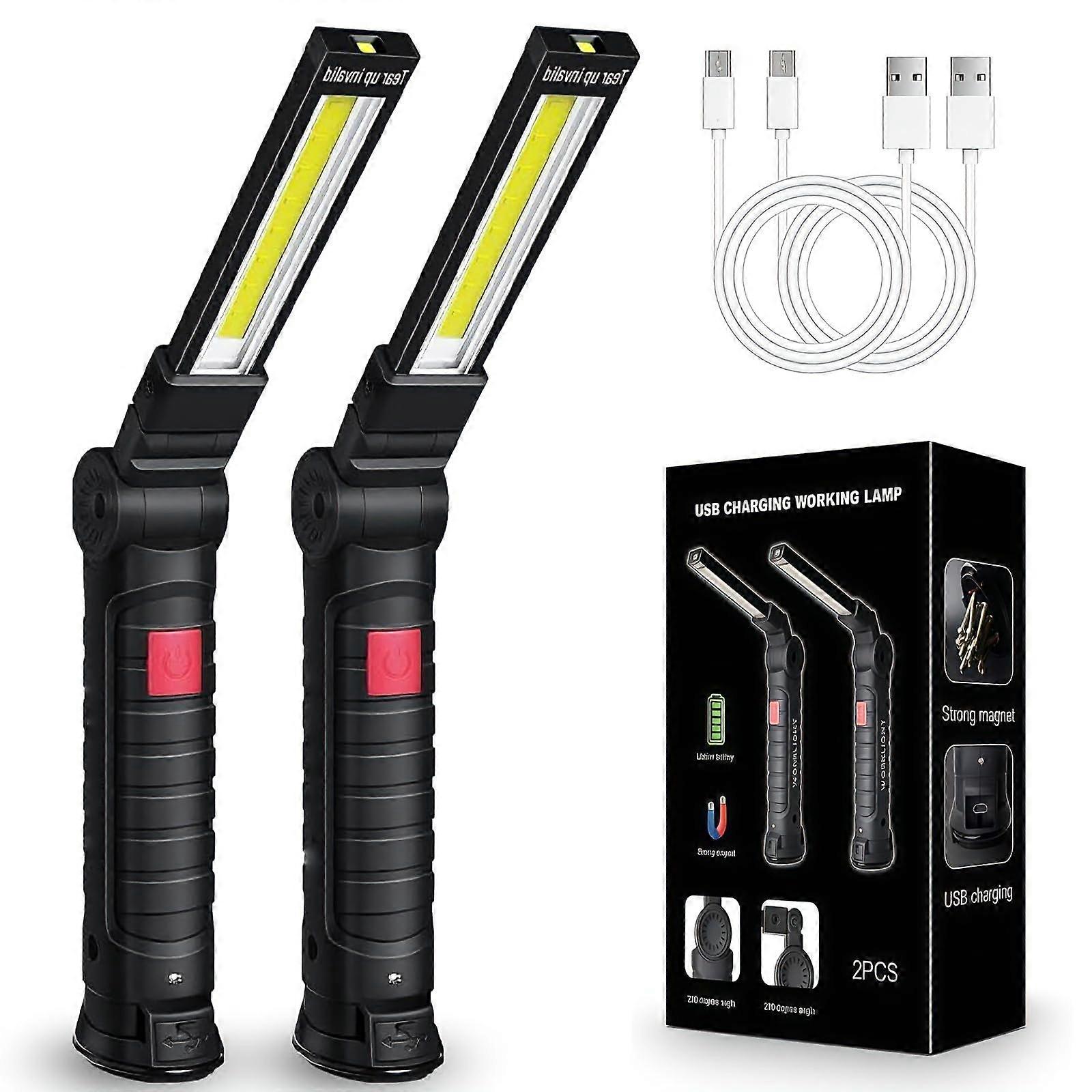 Rechargeable Magnetic LED Work Light with 360° Adjustable Head and Multiple Lighting Modes for Garage Camping Emergency