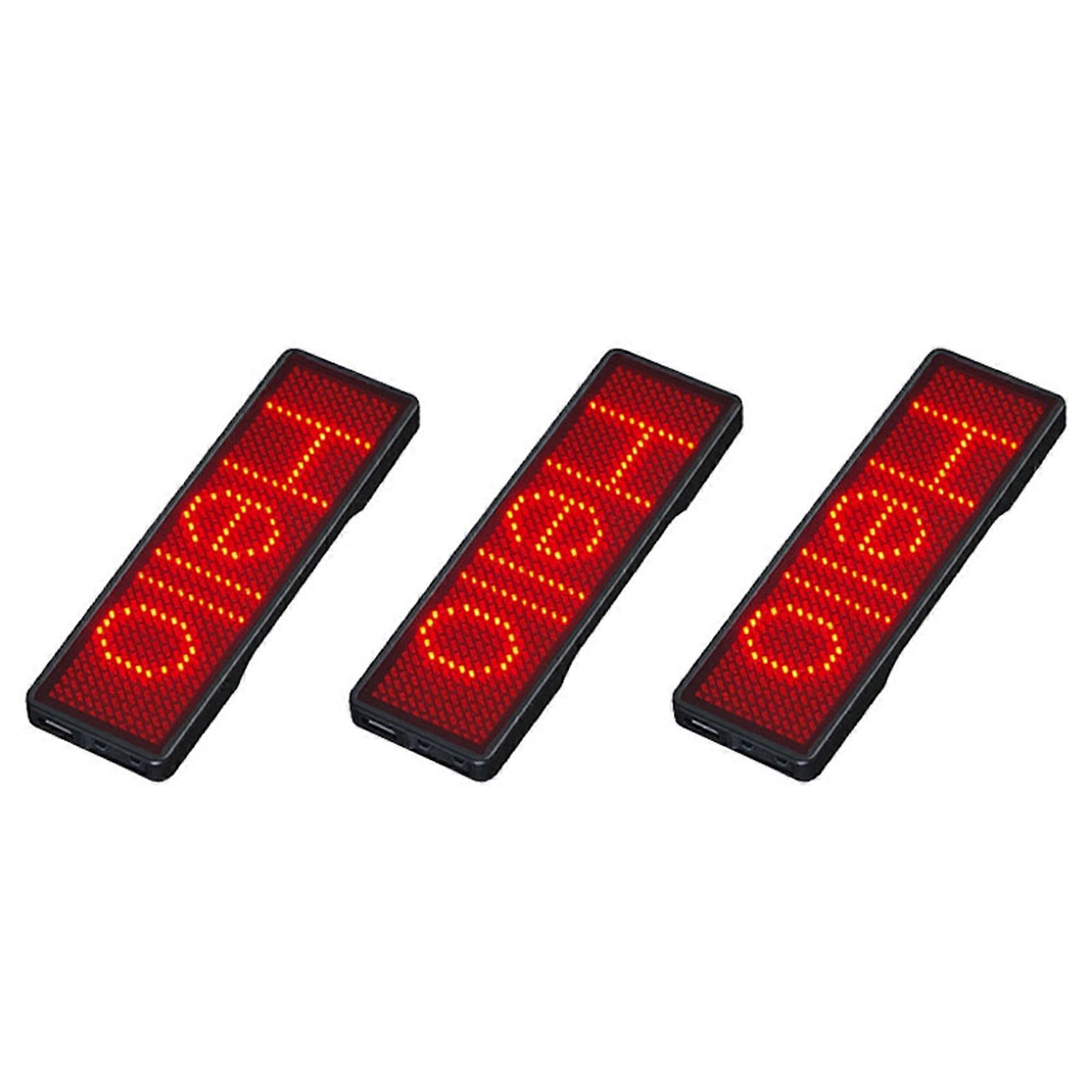 3X Bluetooth LED Name Badge Rechargeable Light Sign DIY Programmable Scrolling Message Board Display LED,Type 2