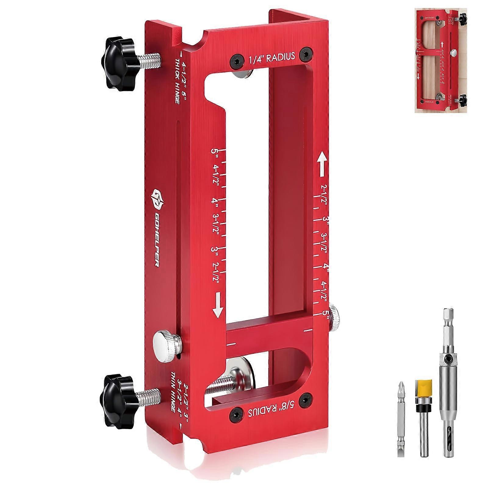 Door Hinge Jig and Hinge Router Template, Adjustable Mortising Kit for Precise Hinge Positioning