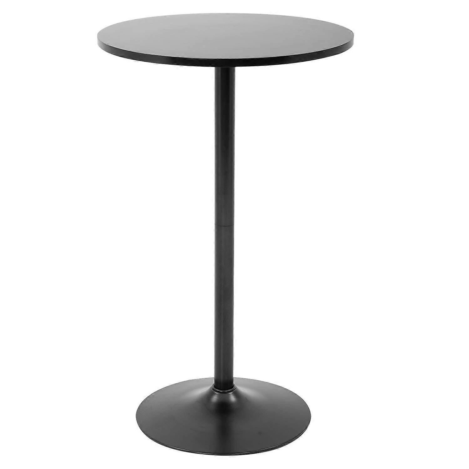 Round Bar Table with Wooden , Black Pub Table for Home Bar, Stable Fixed Height Design