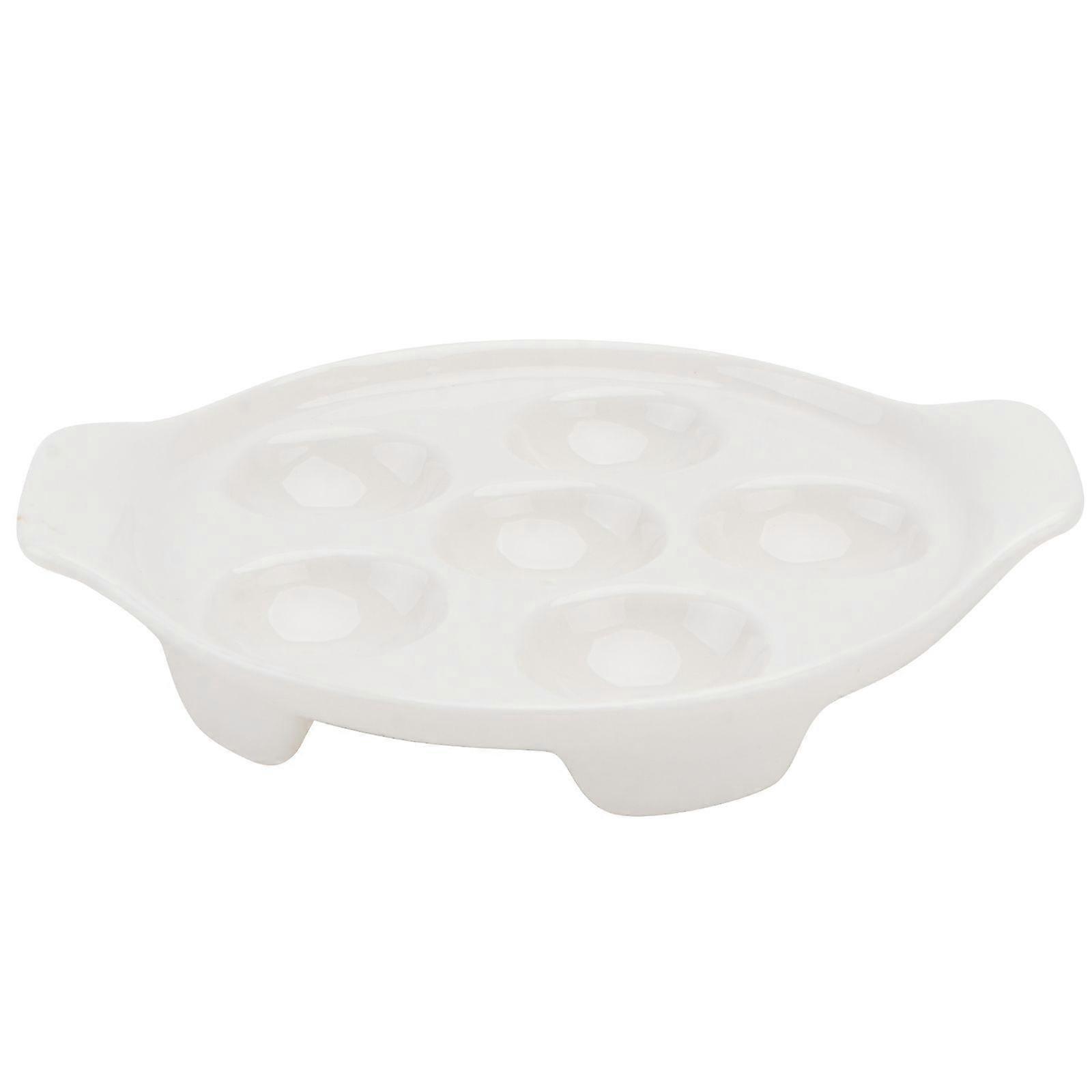 1Pc Baking Pan Conch Baking Dish Snail Dish Practical Barbecue Pan (White)