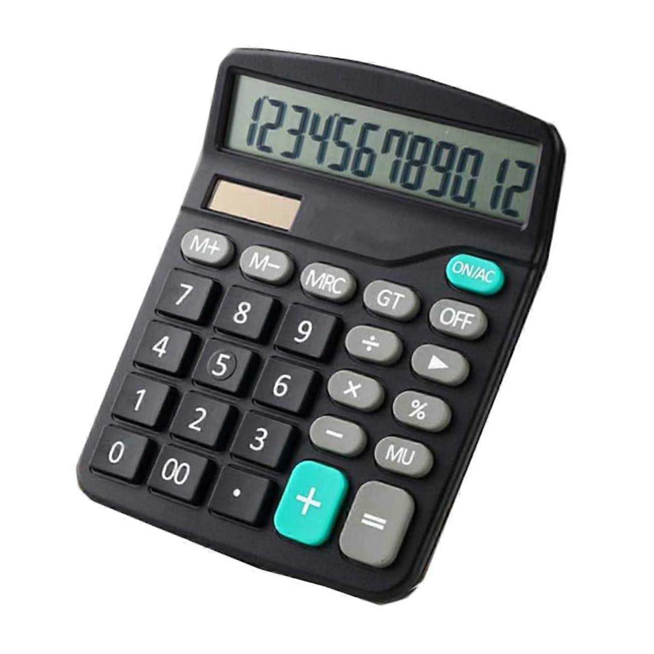 Portable Solar Powered Calculator 12Digit Compact Lightweight for Office School Budgeting