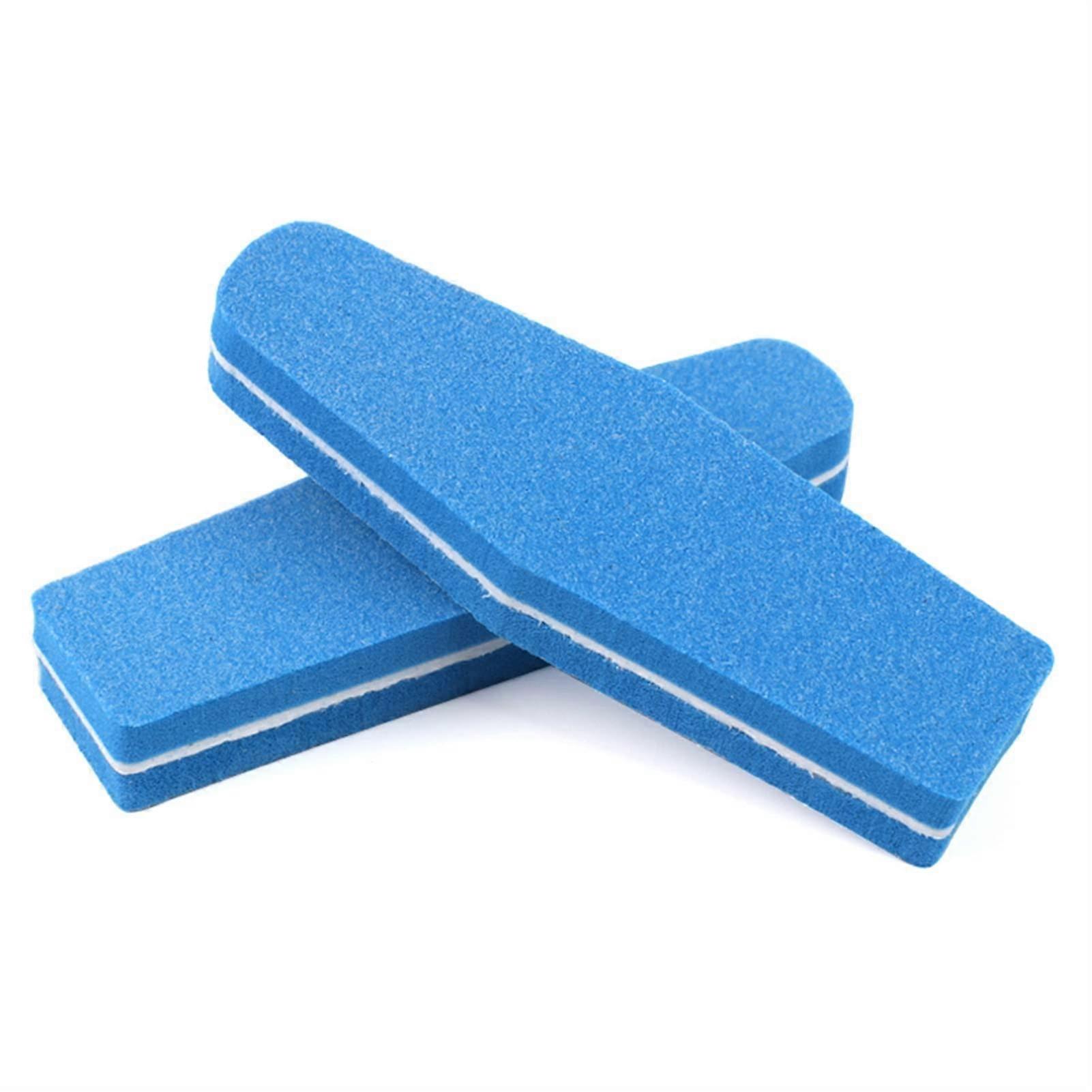 50Pcs Mini Nail File Buffer Block 100/180 Double Sided for Natural and Acrylic Nails Grey