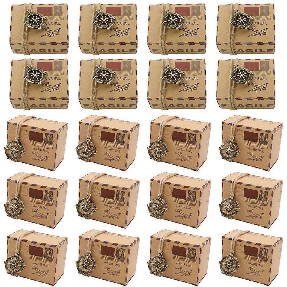 Compass Gift Boxes Wedding Candy Boxes for Storage 20Pcs Kraft Paper Cases