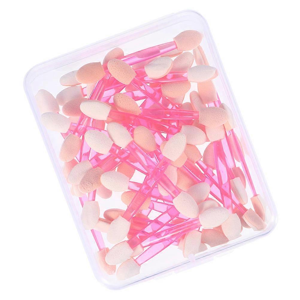 Pink Eyeshadow Brush for 50Pcs Double-Headed Eyeshadow Makeup Sticks