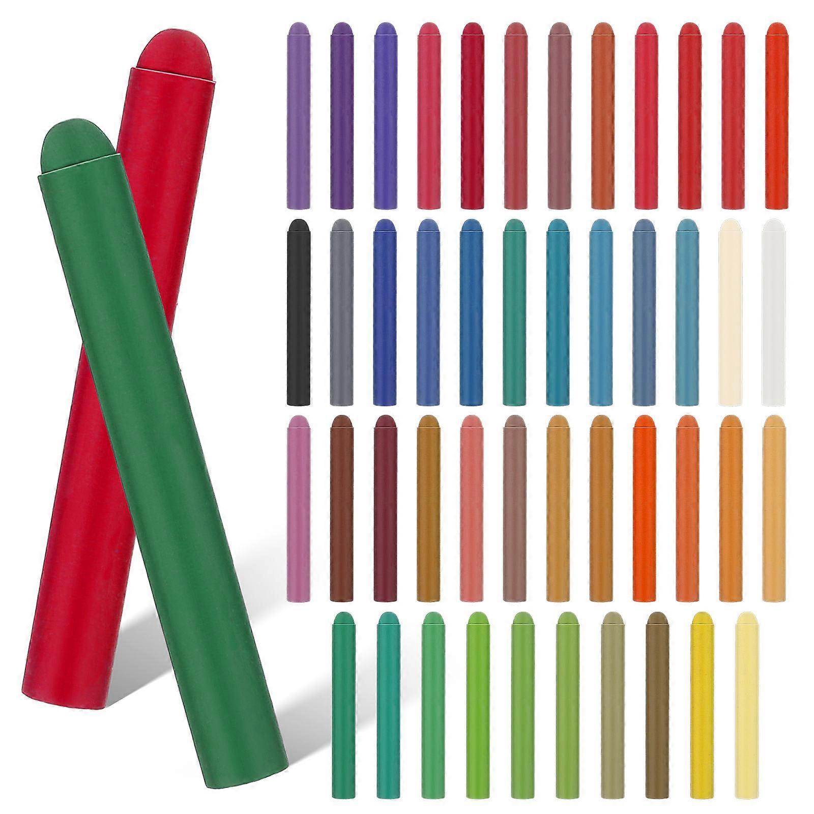Water Soluble Chalks with Chalk Holders for Office 48Pcs Assorted Colors