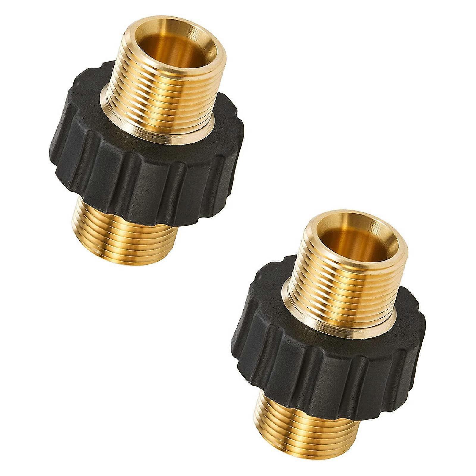M22 14mm Pressure Washer Hose Adapter Set, Rustproof Copper MaletoMale Connector, 2pcs