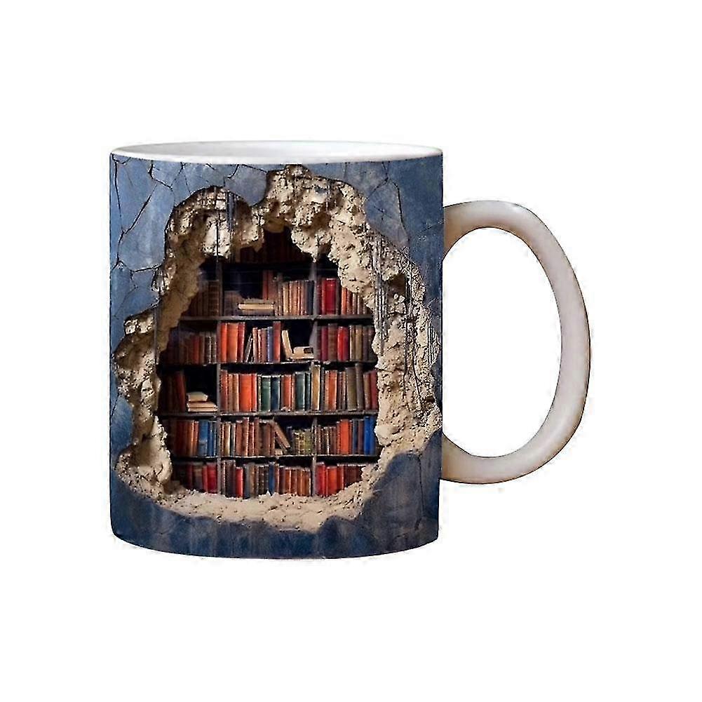 Creative Bookshelf Space Design Multi-Purpose 350ml Ceramic Mugs 2025