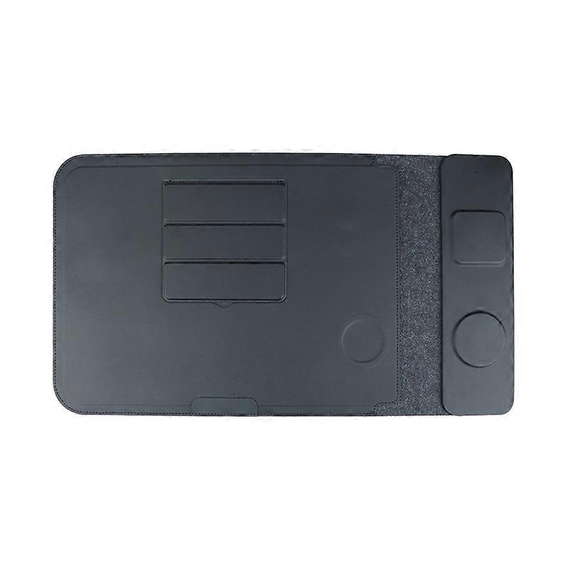 S101 Multi-Function 16 Inch Laptop Sleeve PU Leather Wireless Charging Mouse Pad Notebook Riser Stan