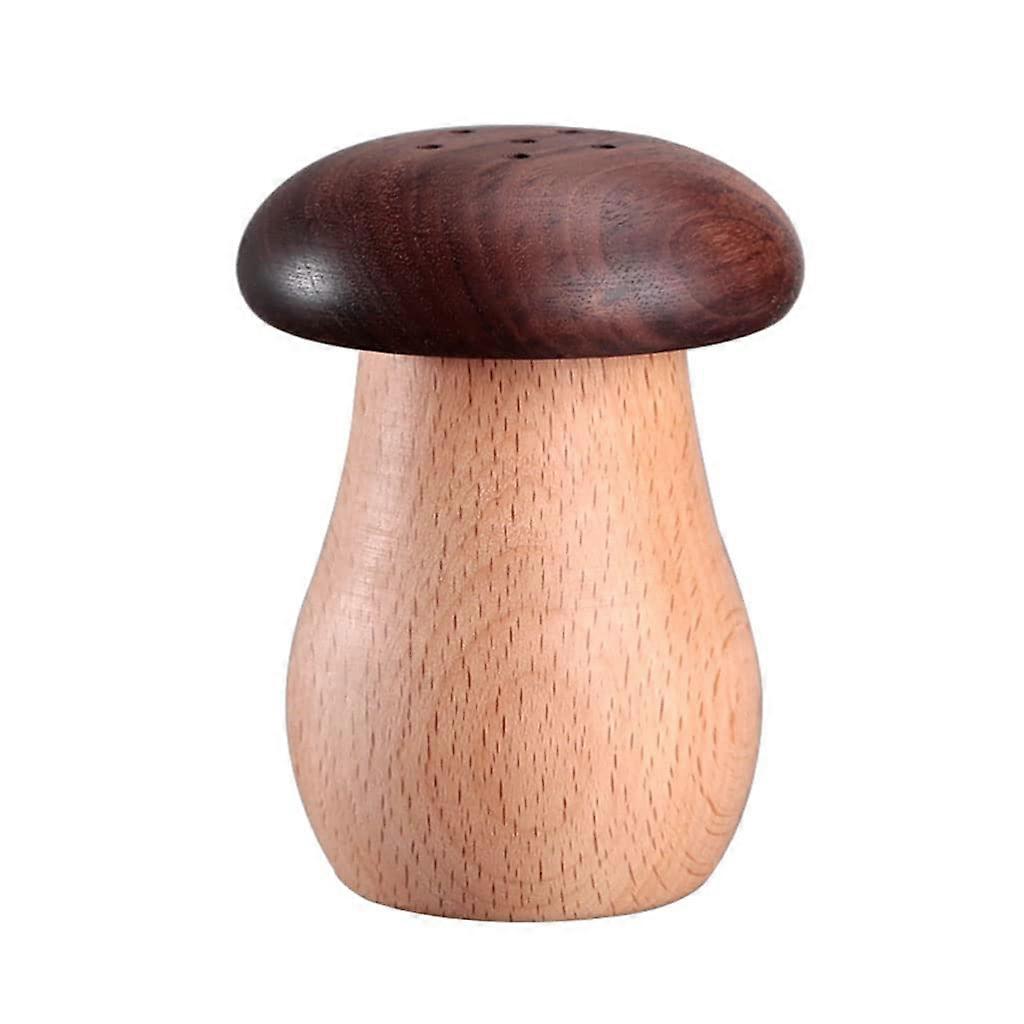 Solid Wood Mushroom Toothpick Holder with Dustproof Cover for Home Kitchen Restaurant Décor