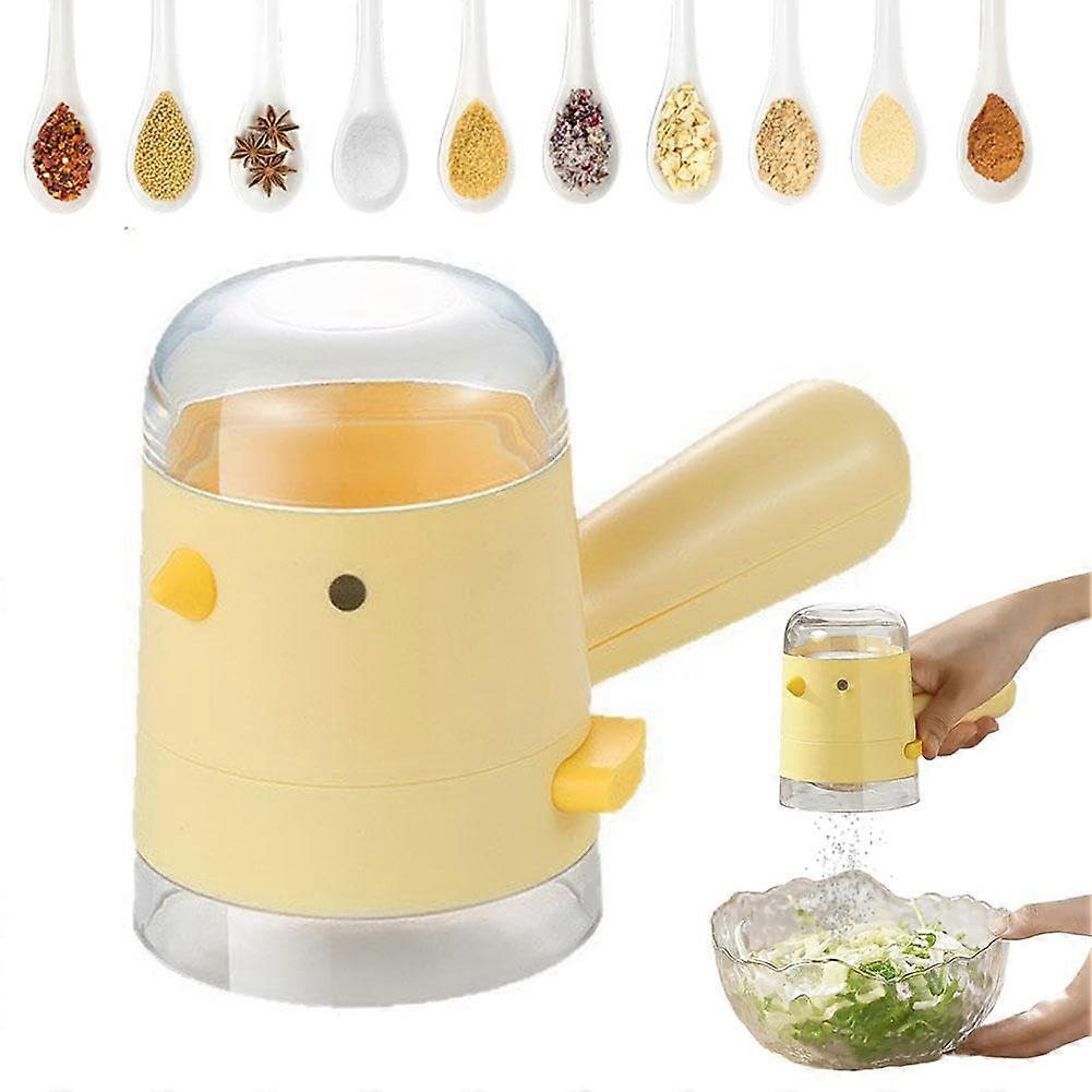Precise Control Salt Dispenser with PushButton Seasoning Shaker MoistureProof 1 Set Yellow