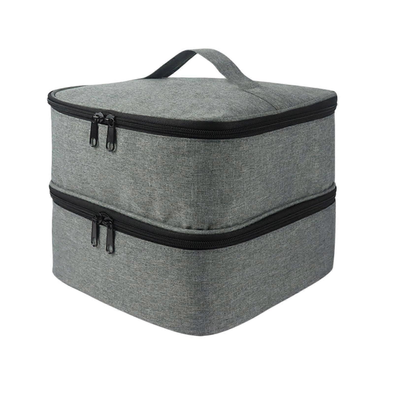 Nail Polish Organizer Bag for 30 Bottles, Double Layer Case with Adjustable Dividers and Tool Compartment