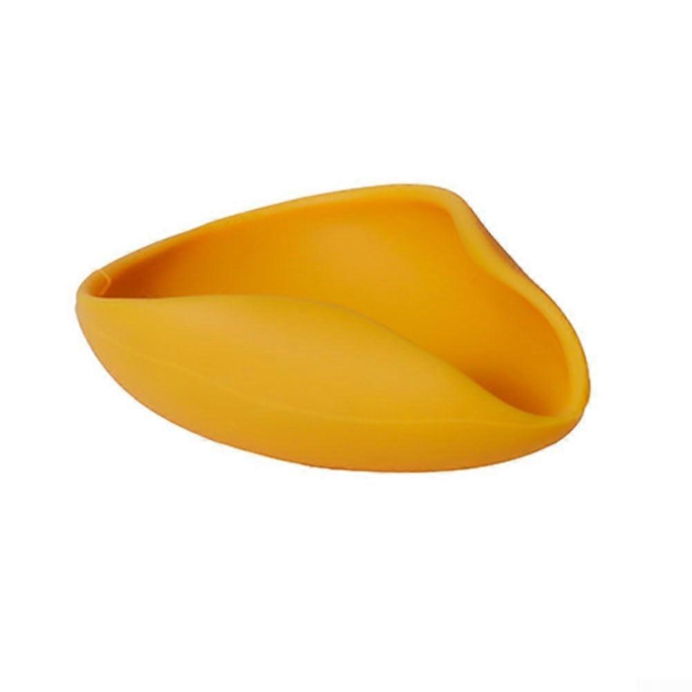 Triangular Silicone Coffee Bean Weighing Dish with AntiSlip Base and Spill Pouring Yellow