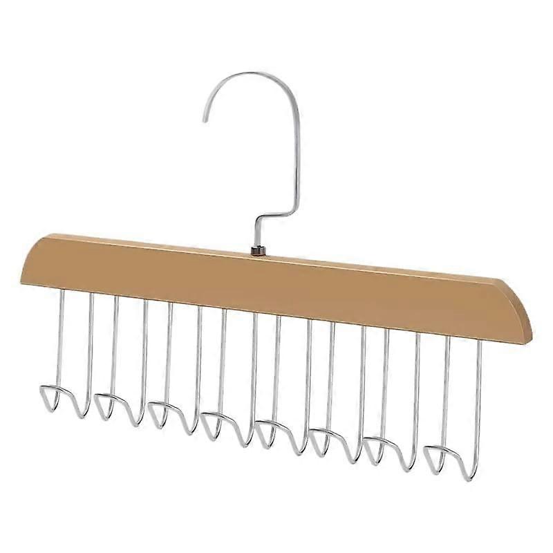 Solid Wood Wall Mounted Coat Rack with 8 Hooks for Clothes and Accessories, SpaceSaving Design