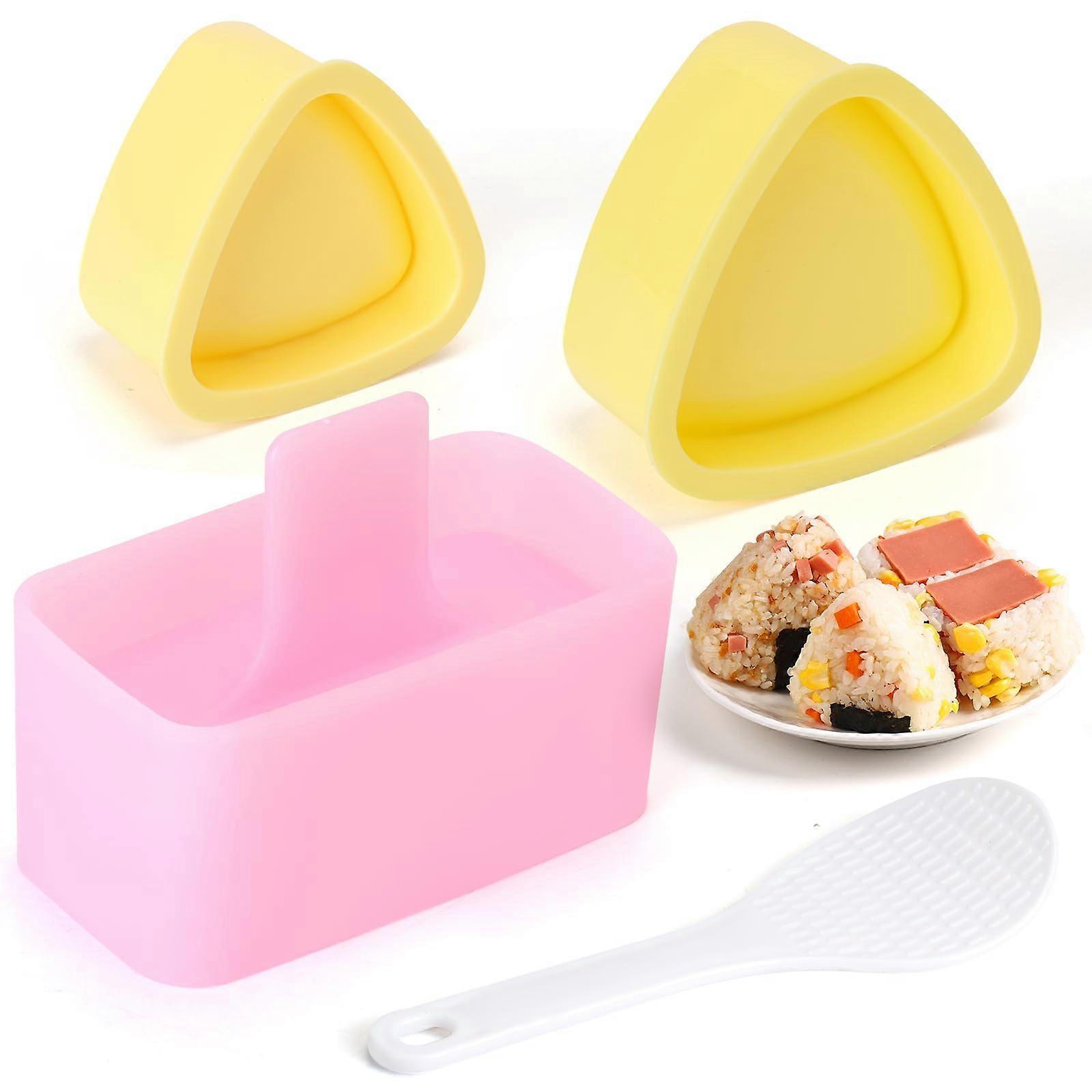 Onigiri Mold 3 Pack Triangle Sushi Maker Kit with Multiple Sizes Nonstick Dishwasher Safe