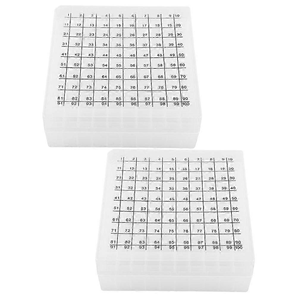 Lab Freezer Box with Lid for Sample Storage White Plastic 2Pcs Set