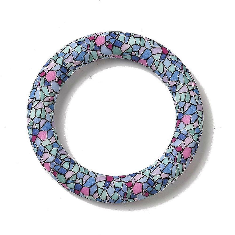 Silicone Beads Ring Colorful 65x10mm Hole: 3mm