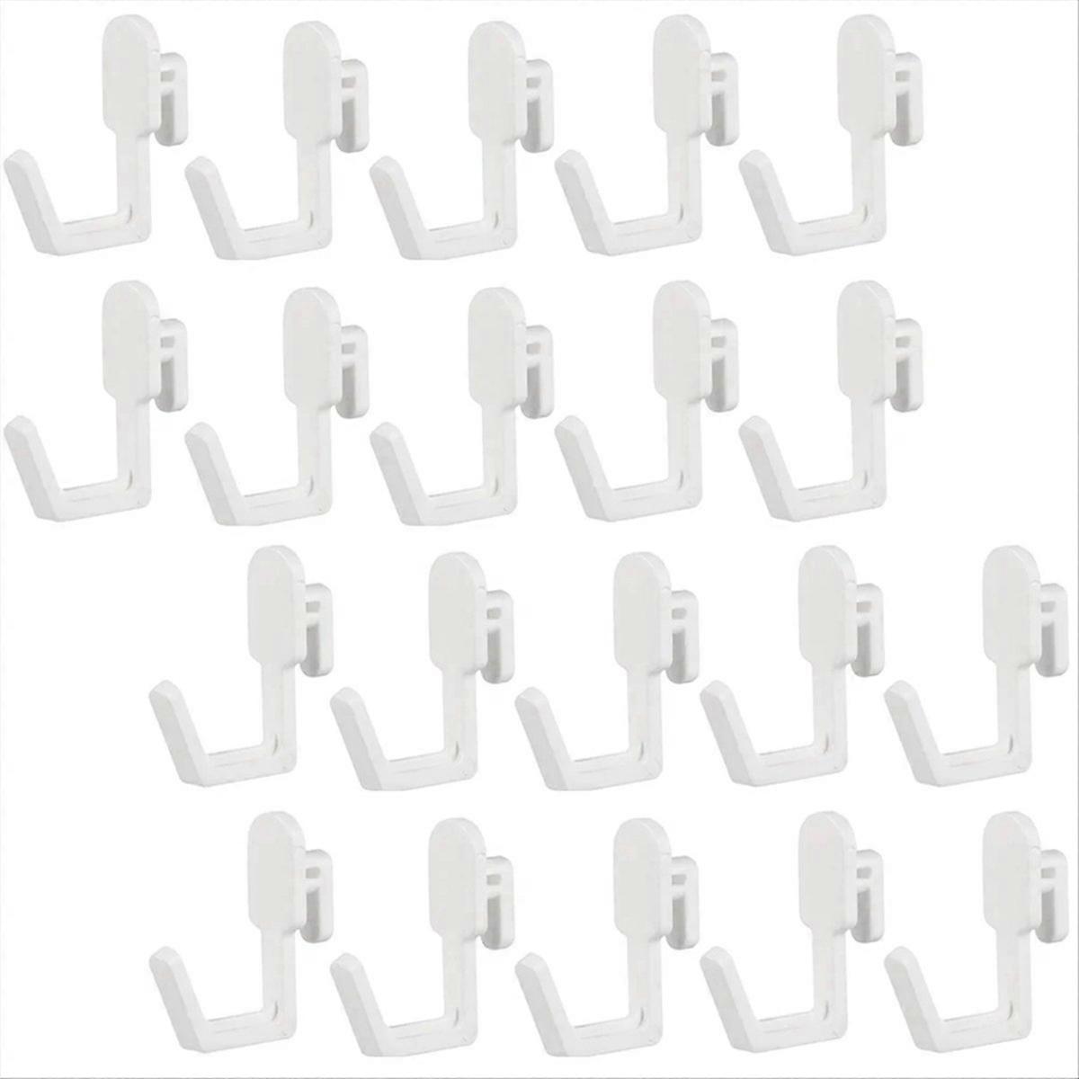 24Pcs Pegboard Hooks J Shape Pegboard Hook Peg Board Tool Parts-White