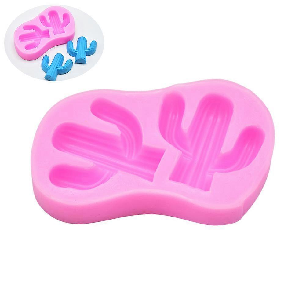 Pink Silicone Cactus Mold for Baking Use Cake Decoration Tool