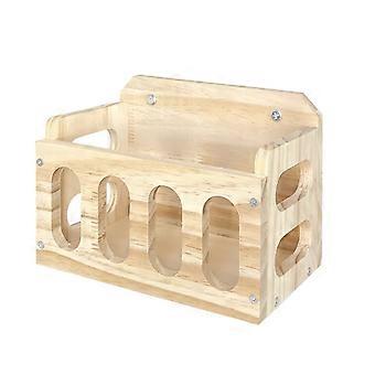 Heufutterständer aus Holz für Kaninchenkäfige, großes Fassungsvermögen, doppelseitiger Spender reduziert Verschwendung