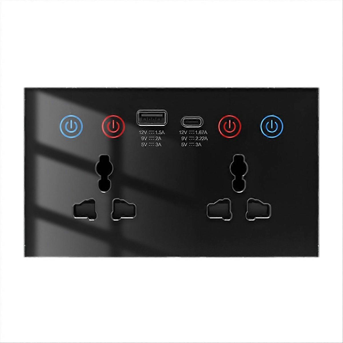 Tuya WiF Smart Socket USB Type-C Wall Outlet 4-in-1 Black