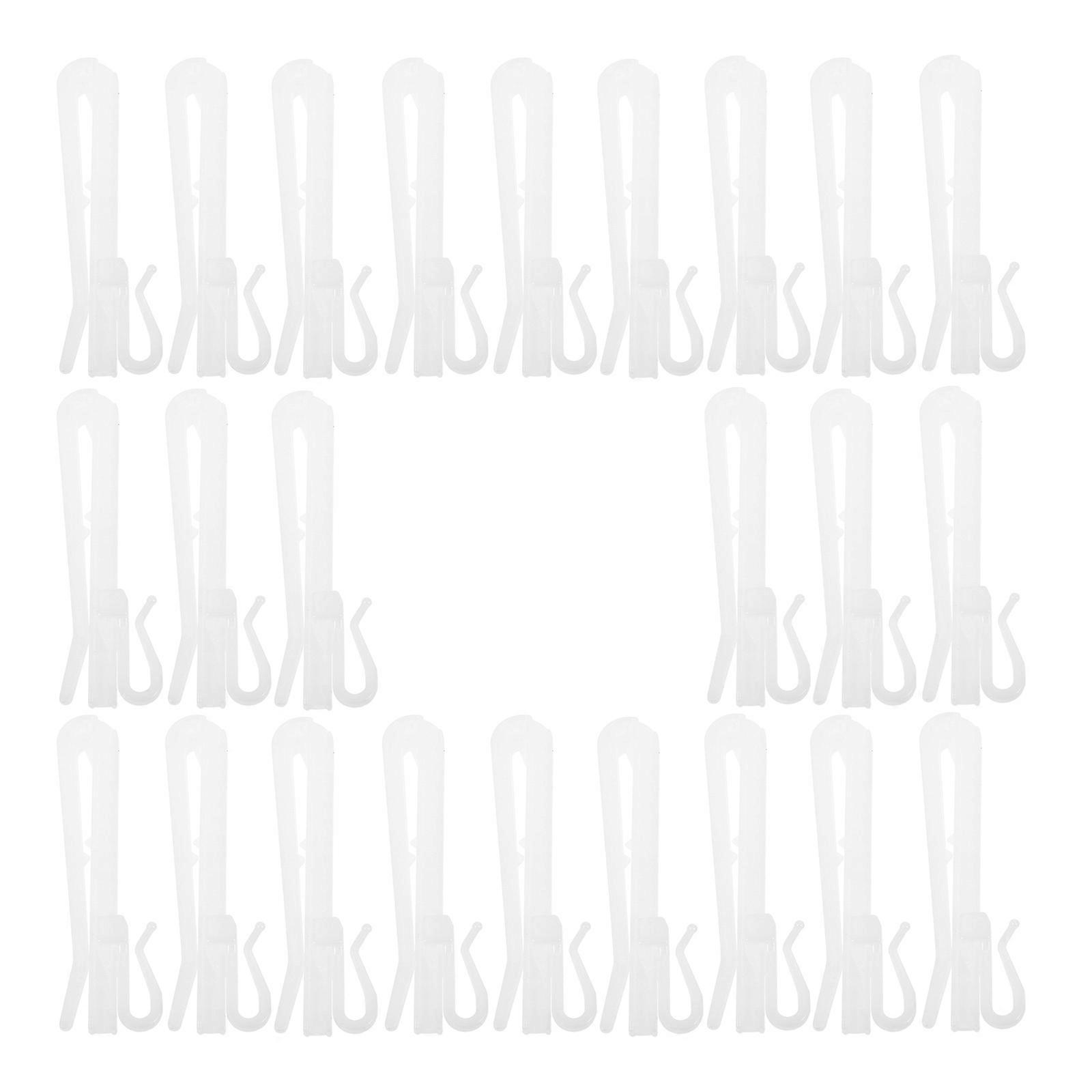White Adjustable Shower Curtain Hooks for Home Use 200Pcs Plastic