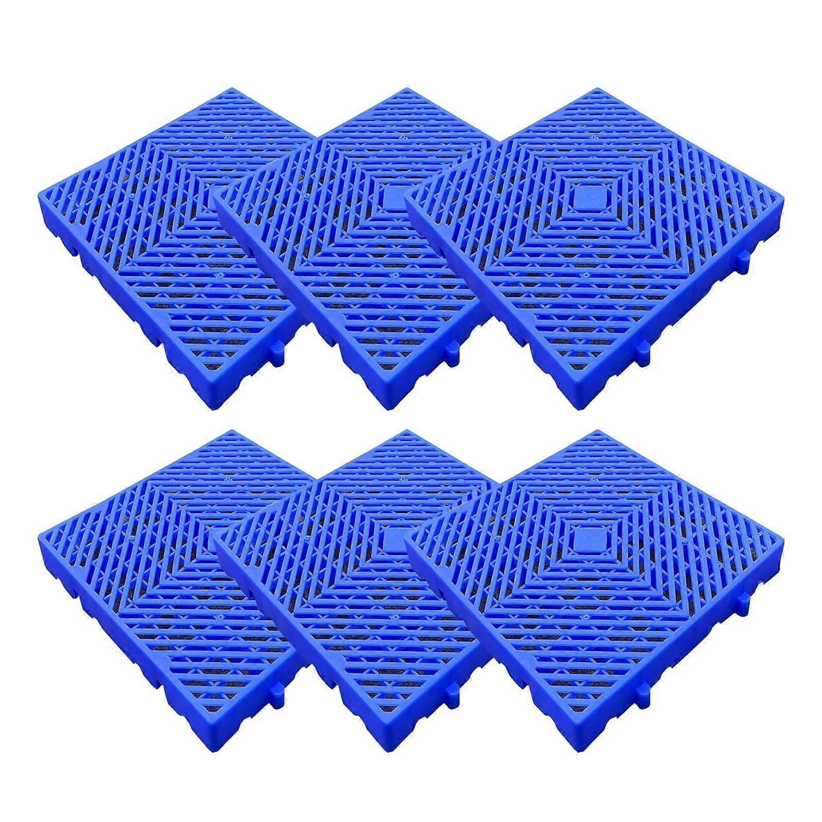 6PCS Plastic Storage Pallets Waterproof AntiSlip Interlocking Ventilated Warehouse Floor Pallets 40x40x5cm