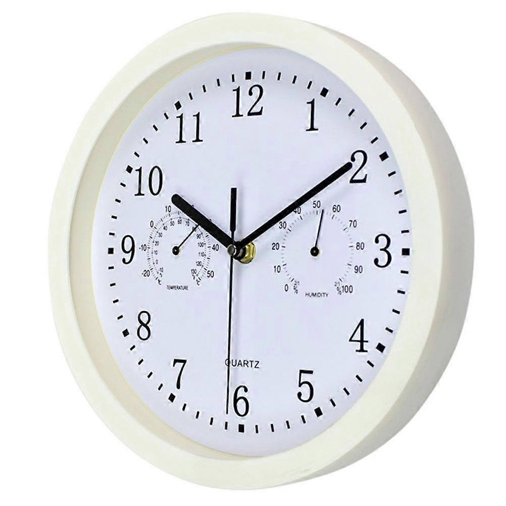 White Wall Clock Featuring Hygrometer for Timekeeping 2Pcs Hanging Clock
