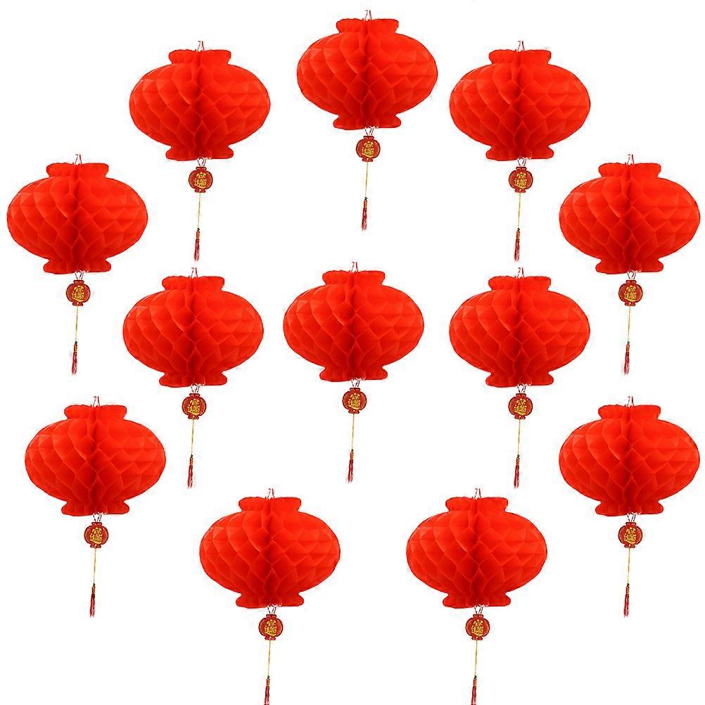 Red Lantern Honeycomb Lanterns Decorative Lanterns 30Pcs Set