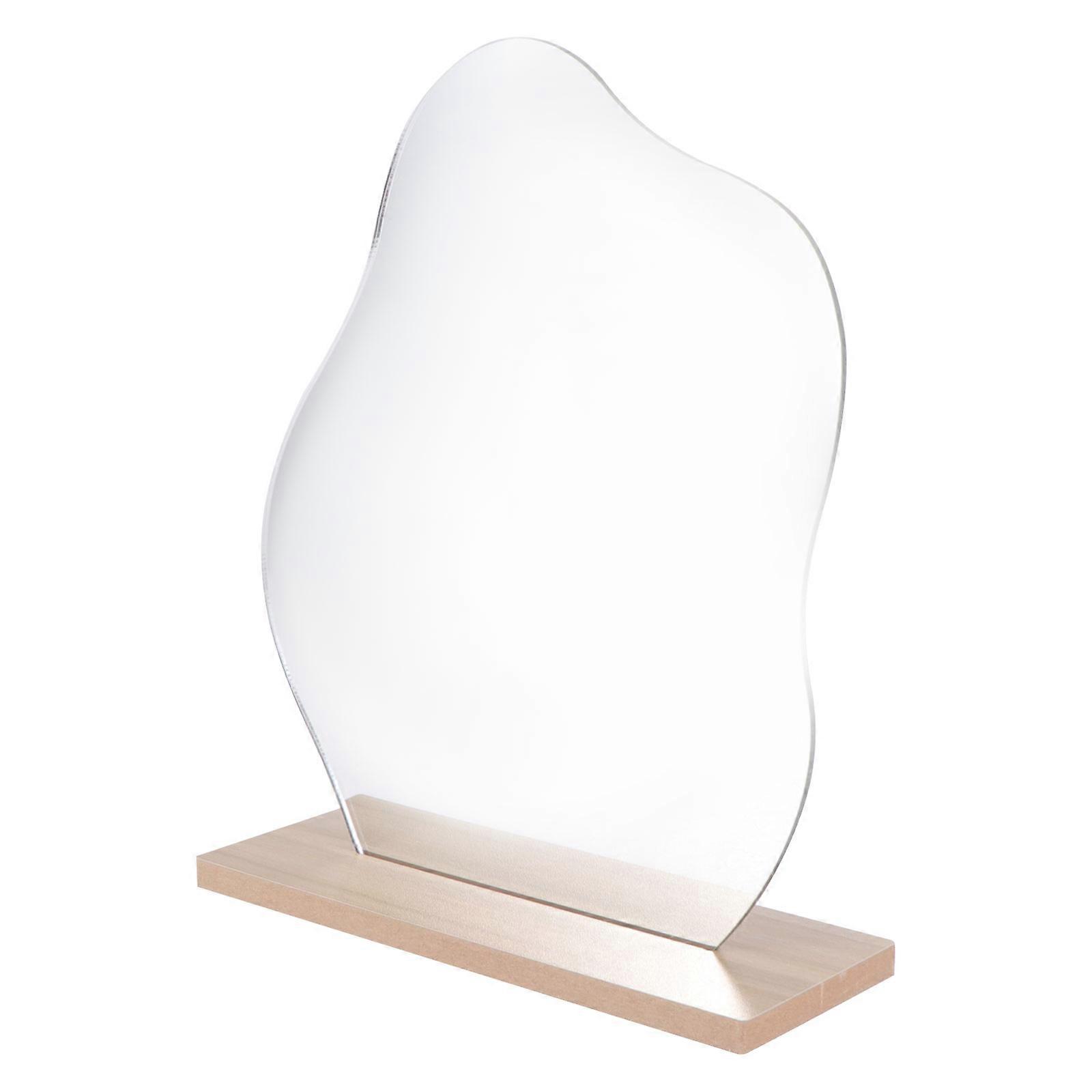 Silver Irregular Makeup Mirror Desktop Vanity Mirror for Makeup 1Pcs
