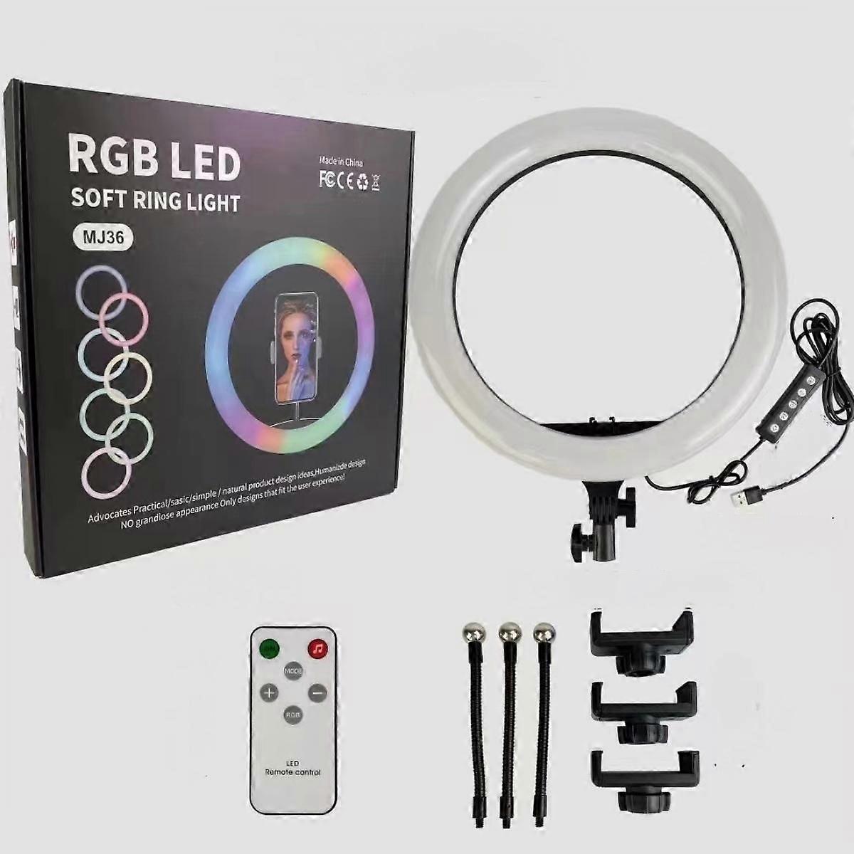 Selfie Ring Light Stand ,dimmable Desktop Led RGB Lamp Camera Ringlight