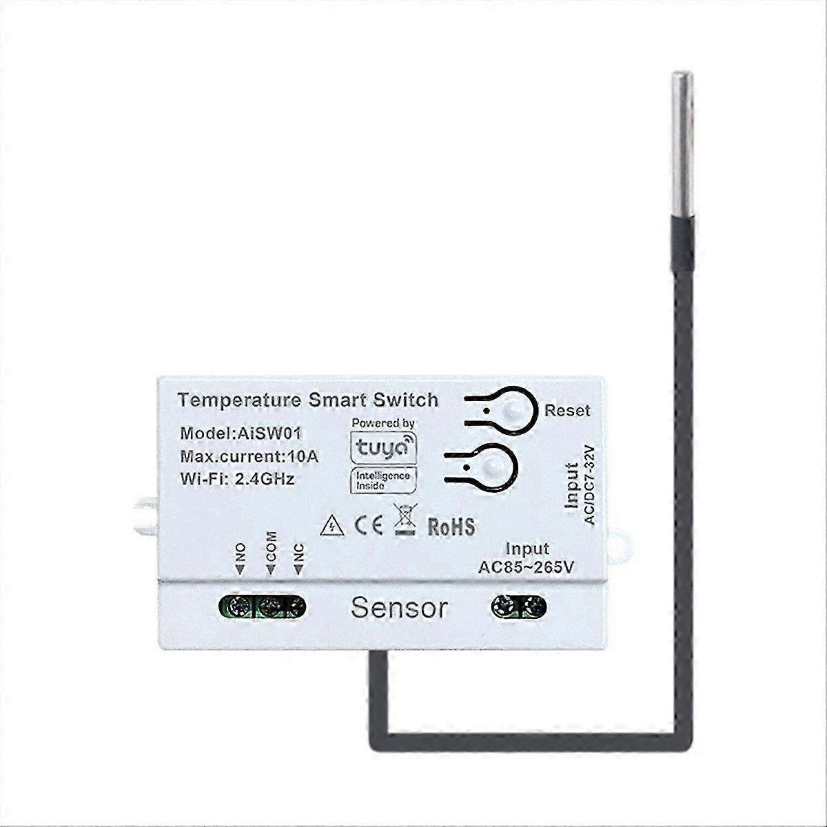 Tuya WiFi Temperature Switch Sensor 2.4G WiFi Temperature Switch Sensor Smart Switch with 2M Tempera