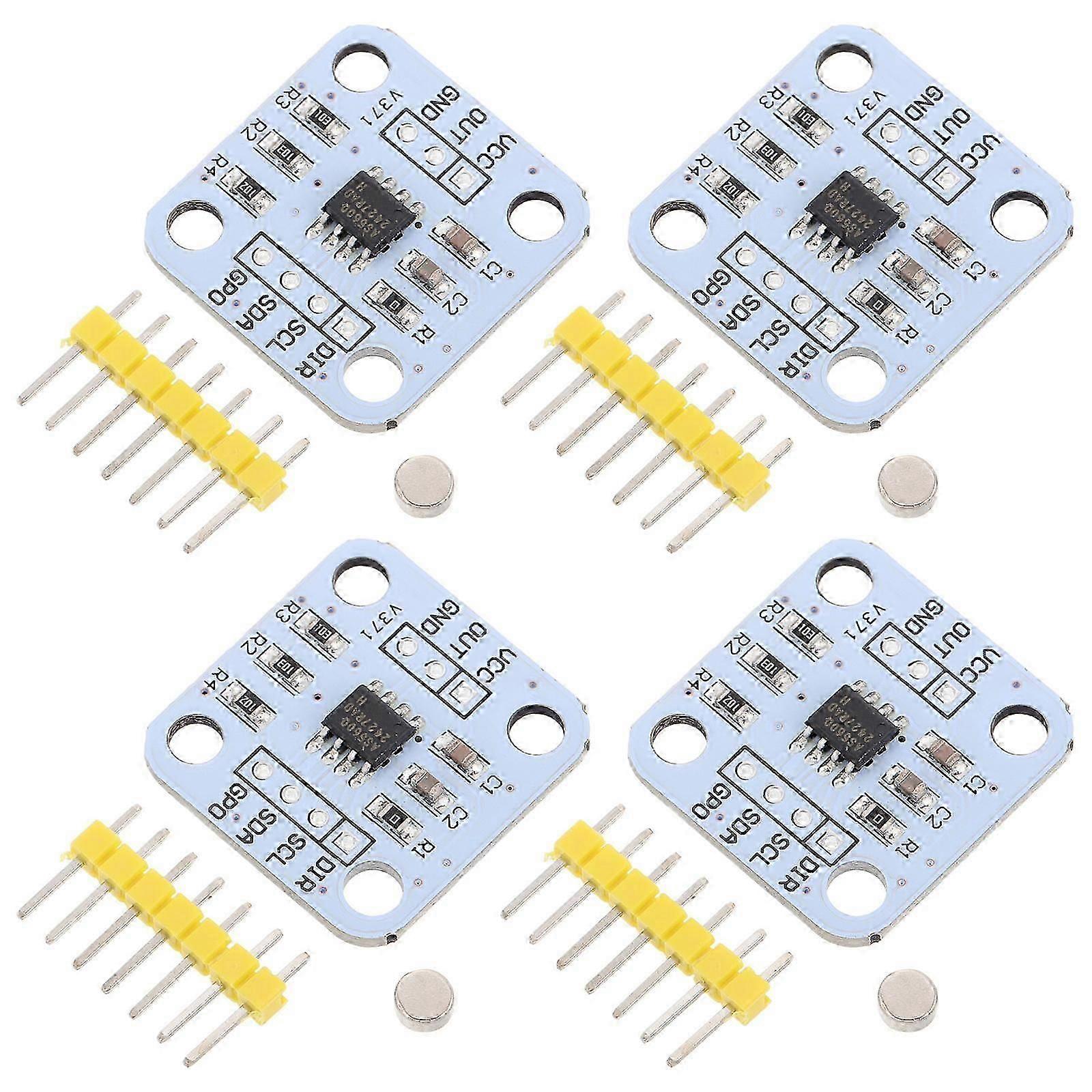 Accurate Magnetic Encoder Sensor Module for Angle Data 4Pcs Silver