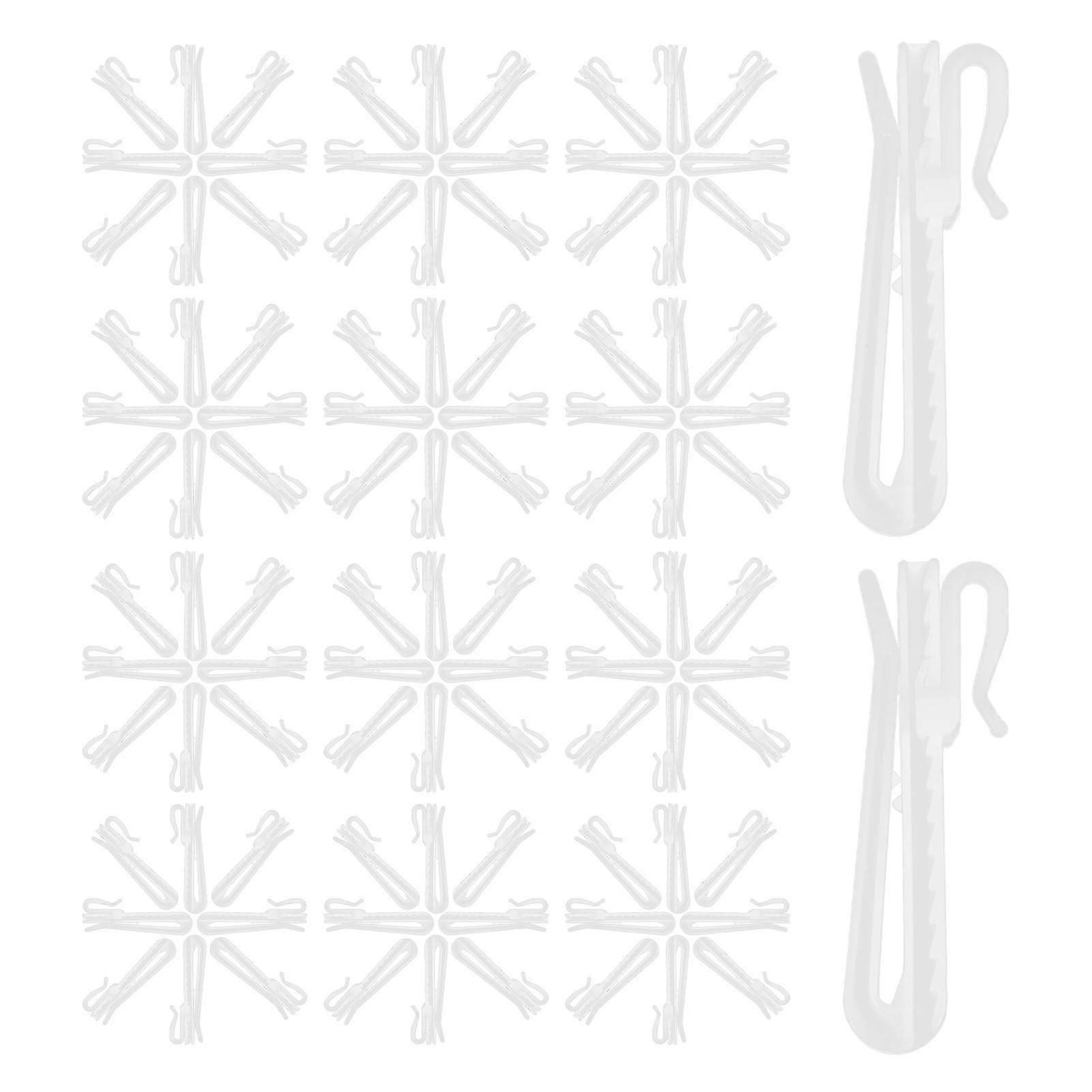 Plastic Adjustable Curtain Hooks for Window Drapery, 100Pcs