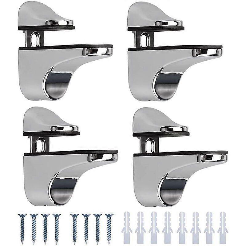 Glass Wall Shelf Brackets 4-Pack Adjustable