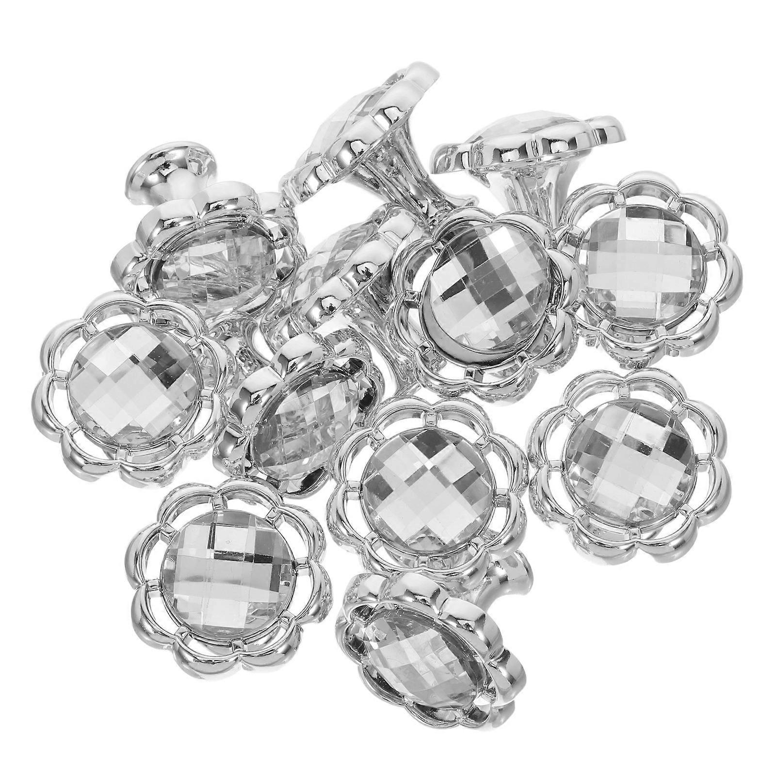 Flower Shape Cabinet Knobs for Drawer Handle 36Pcs Silver Set