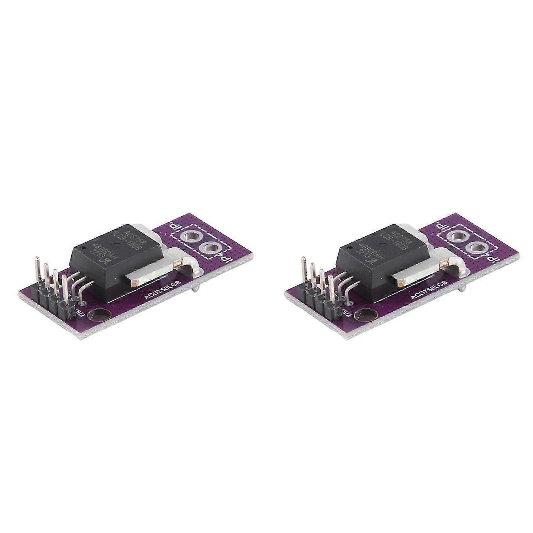 2X ACS758 ACS758LCB-050B Current Module Linear Hall Current Sensor PFF-T Current Detection 3-5V 100A