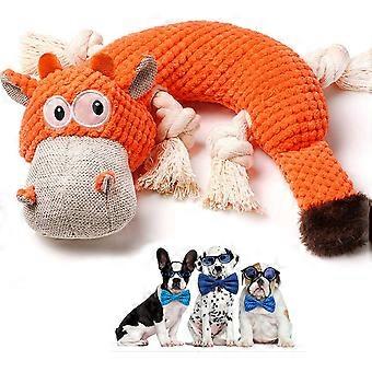 Hundespielzeug für kleine und mittelgroße Hunde, quietschendes Kauspielzeug aus Plüsch gegen Langeweile, langlebiges, robustes Seilspielzeug für Welpen, ausgestopftes Hundespielzeug zur Zahnreinigung