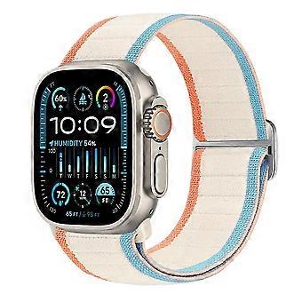 Für Apple Watch Ultra 2 / 1 49mm Nylon Elastisches Schnallen Ersatz Armband Weiß
