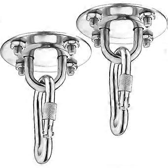 SELEWARE 2 Pieces 2000 lb Capacity Stainless Steel 180 Swing Hangers, Heavy Duty Swing Hooks for Concrete Ceiling Wooden, Hanging Hardware for Por Por