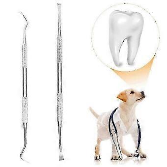 Professional Dog Dental Tools - Stainless Steel Tartar Remover, 2-pack FASTXM