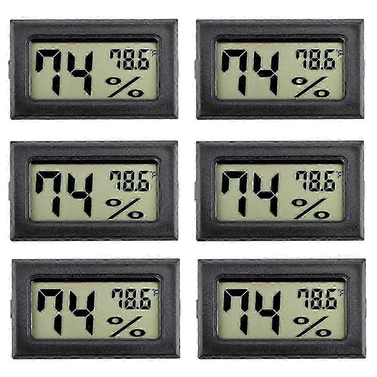 6Pack Mini Digital Hygrometer Indoor Humidity & Temperature Meter (℉)