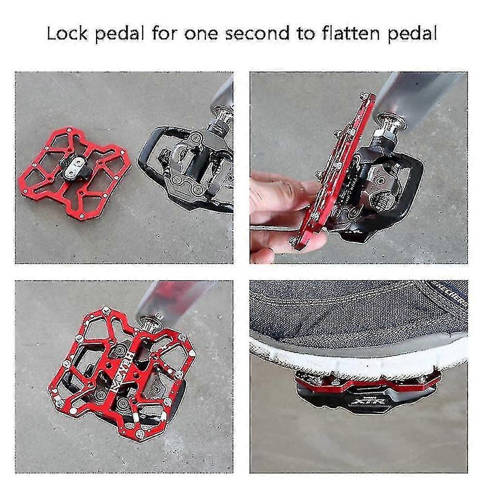 Red SPD Pedal Platform Adapters - 1 Pair Clipless Pedal