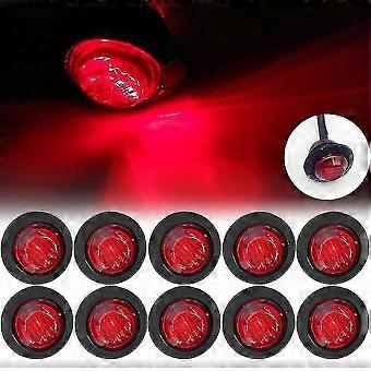 Conjunto de 10 luzes de sinalização lateral universais em LED para reboque, caminhão, lanterna traseira, luz tipo bala, modelo S07