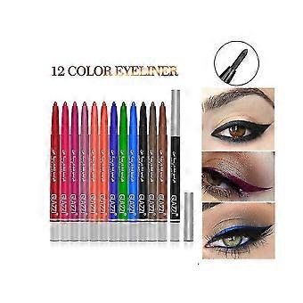 Rainbow Colorful Waterproof Liquid Eye Liner Pencil Set, 12 Colors Long-lasting Eyeliner Pen for Daily Makeup