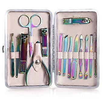 15 Piece Stainless Steel Manicure Pedicure Set with Rust‑Resistant Tools and Portable Storage Box for Home and Salon Use