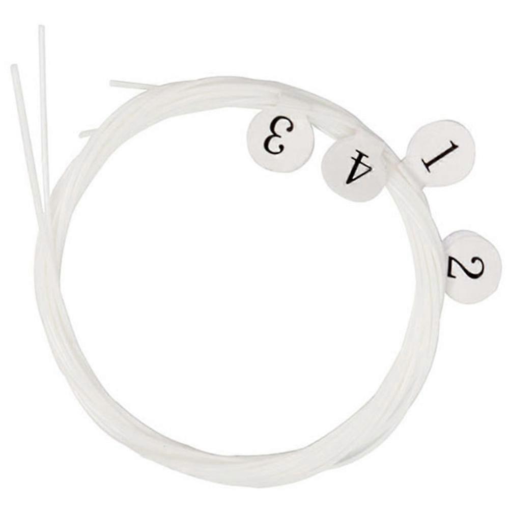 Ukulele Strings Nylon String Set for Ukulele 4Pcs Durable White Strings