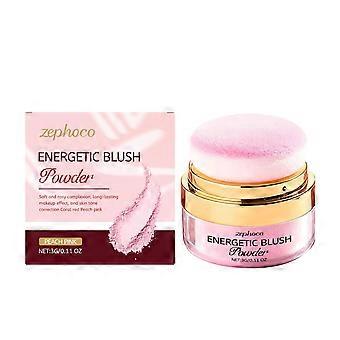 Zephoco Peach Pink Energetic Nude -poskipuuteri: Ruusuinen, hienojakoinen ja hohtava, luonnollinen meikki ja tunnelmallinen poskipuna