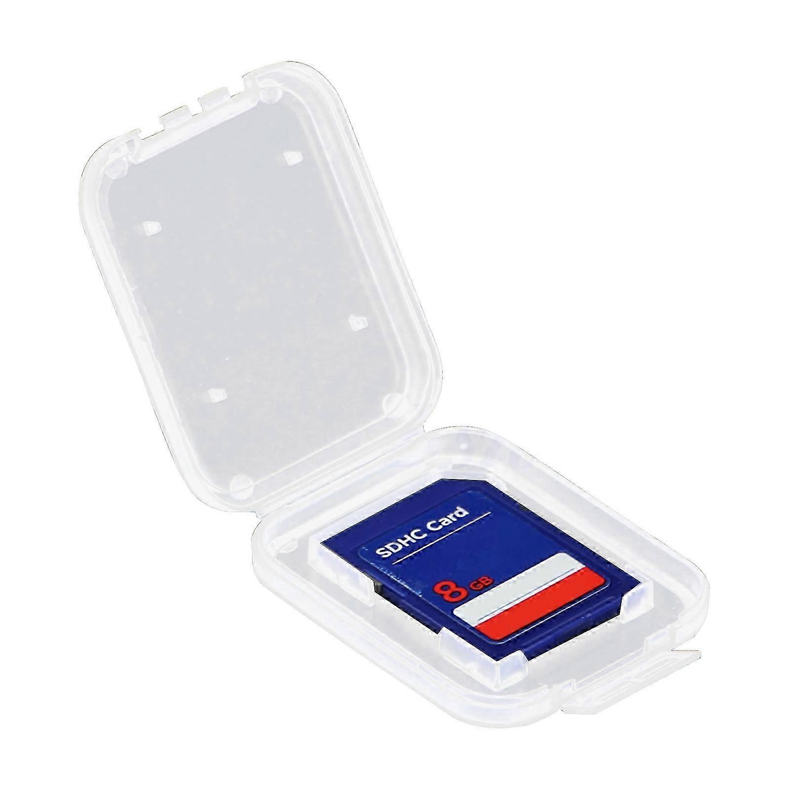 Plastic Transparent Standard SD SDHC Memory Card Case Holder Box Storage SC